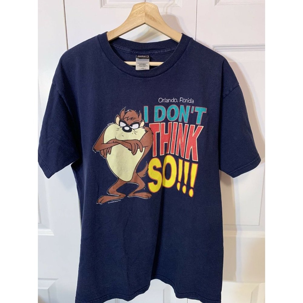 Vtg 2000 Orlando Florida TAZ I Don’t Think SO! Men’s Sz XL T Shirt Sherry’s Best - Picture 6 of 7